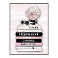Picture of Stack of Fashion Books  _GroupedProduct_Rectangle_Portrait_Canvas_Framed_