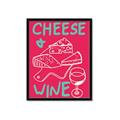 Picture of Cheese and Wine Typography Poster _GroupedProduct_Rectangle_Portrait_Framed_Matted_