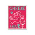 Picture of Cheese and Wine Typography Poster _GroupedProduct_Rectangle_Portrait_Framed_Matted_