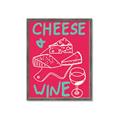 Picture of Cheese and Wine Typography Poster _GroupedProduct_Rectangle_Portrait_Framed_Matted_