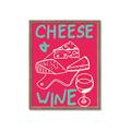 Picture of Cheese and Wine Typography Poster _GroupedProduct_Rectangle_Portrait_Framed_Matted_