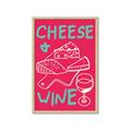 Picture of Cheese and Wine Typography Poster _GroupedProduct_Rectangle_Portrait_Framed_Matted_