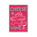 Picture of Cheese and Wine Typography Poster _GroupedProduct_Rectangle_Portrait_Framed_Matted_