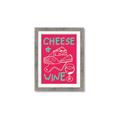Picture of Cheese and Wine Typography Poster _GroupedProduct_Rectangle_Portrait_Framed_Matted_