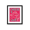 Picture of Cheese and Wine Typography Poster _GroupedProduct_Rectangle_Portrait_Framed_Matted_