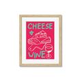 Picture of Cheese and Wine Typography Poster _GroupedProduct_Rectangle_Portrait_Framed_Matted_