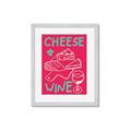 Picture of Cheese and Wine Typography Poster _GroupedProduct_Rectangle_Portrait_Framed_Matted_