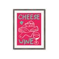 Picture of Cheese and Wine Typography Poster _GroupedProduct_Rectangle_Portrait_Framed_Matted_