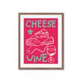 Picture of Cheese and Wine Typography Poster _GroupedProduct_Rectangle_Portrait_Framed_Matted_