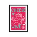 Picture of Cheese and Wine Typography Poster _GroupedProduct_Rectangle_Portrait_Framed_Matted_