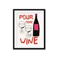 Picture of  Pour More Wine Typography Poster _GroupedProduct_Rectangle_Portrait_Framed_Matted_
