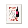 Picture of  Pour More Wine Typography Poster _GroupedProduct_Rectangle_Portrait_Framed_Matted_