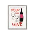 Picture of  Pour More Wine Typography Poster _GroupedProduct_Rectangle_Portrait_Framed_Matted_