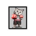 Picture of Boxing cat _GroupedProduct_Rectangle_Portrait_Framed_Matted_