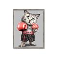Picture of Boxing cat _GroupedProduct_Rectangle_Portrait_Framed_Matted_