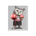 Picture of Boxing cat _GroupedProduct_Rectangle_Portrait_Framed_Matted_