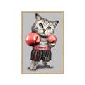 Picture of Boxing cat _GroupedProduct_Rectangle_Portrait_Framed_Matted_