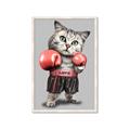 Picture of Boxing cat _GroupedProduct_Rectangle_Portrait_Framed_Matted_