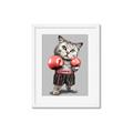 Picture of Boxing cat _GroupedProduct_Rectangle_Portrait_Framed_Matted_