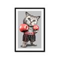 Picture of Boxing cat _GroupedProduct_Rectangle_Portrait_Framed_Matted_