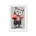 Picture of Boxing cat _GroupedProduct_Rectangle_Portrait_Framed_Matted_