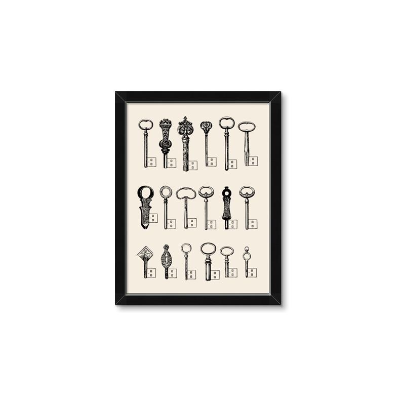 Picture of Vintage Style USB Keys _GroupedProduct_Rectangle_Portrait_Framed_Matted_