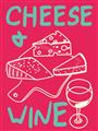 Picture of Cheese and Wine Typography Poster _GroupedProduct_Rectangle_Portrait_Unframed_Print_Only_