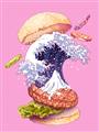 Picture of kanagawa burger _GroupedProduct_Rectangle_Portrait_Unframed_Print_Only_
