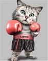 Picture of Boxing cat _GroupedProduct_Rectangle_Portrait_Unframed_Print_Only_