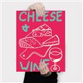 Picture of Cheese and Wine Typography Poster _GroupedProduct_Rectangle_Portrait_Canvas_