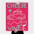 Picture of Cheese and Wine Typography Poster _GroupedProduct_Rectangle_Portrait_Canvas_