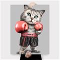 Picture of Boxing cat _GroupedProduct_Rectangle_Portrait_Canvas_