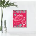 Picture of Cheese and Wine Typography Poster _GroupedProduct_Rectangle_Portrait_Canvas_Framed_