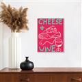 Picture of Cheese and Wine Typography Poster _GroupedProduct_Rectangle_Portrait_Canvas_Framed_