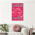 Picture of Cheese and Wine Typography Poster _GroupedProduct_Rectangle_Portrait_Canvas_Framed_