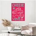 Picture of Cheese and Wine Typography Poster _GroupedProduct_Rectangle_Portrait_Canvas_Framed_