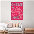 Picture of Cheese and Wine Typography Poster _GroupedProduct_Rectangle_Portrait_Canvas_Framed_