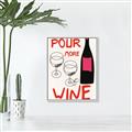 Picture of  Pour More Wine Typography Poster _GroupedProduct_Rectangle_Portrait_Canvas_Framed_