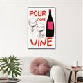 Picture of  Pour More Wine Typography Poster _GroupedProduct_Rectangle_Portrait_Canvas_Framed_