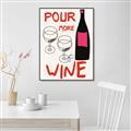 Picture of  Pour More Wine Typography Poster _GroupedProduct_Rectangle_Portrait_Canvas_Framed_