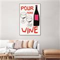 Picture of  Pour More Wine Typography Poster _GroupedProduct_Rectangle_Portrait_Canvas_Framed_