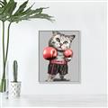 Picture of Boxing cat _GroupedProduct_Rectangle_Portrait_Canvas_Framed_
