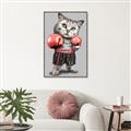 Picture of Boxing cat _GroupedProduct_Rectangle_Portrait_Canvas_Framed_
