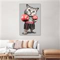 Picture of Boxing cat _GroupedProduct_Rectangle_Portrait_Canvas_Framed_