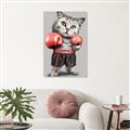 Picture of Boxing cat _GroupedProduct_Rectangle_Portrait_Unframed_Print_Only_