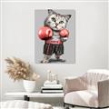 Picture of Boxing cat _GroupedProduct_Rectangle_Portrait_Unframed_Print_Only_