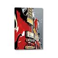 Picture of Retro Red guitar Poster _GroupedProduct_Rectangle_Portrait_Canvas_