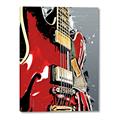 Picture of Retro Red guitar Poster _GroupedProduct_Rectangle_Portrait_Canvas_