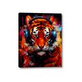 Picture of Tiger With Headphones animal _GroupedProduct_Rectangle_Portrait_Canvas_