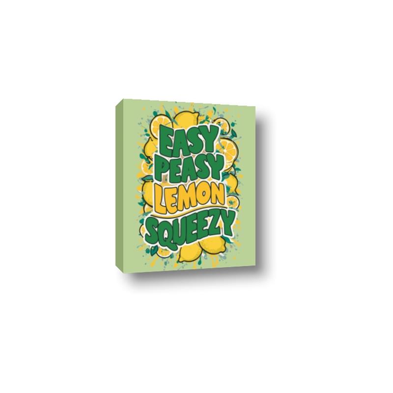 Picture of Easy Peasy Lemon Squeezy Typography Poster _GroupedProduct_Rectangle_Portrait_Canvas_